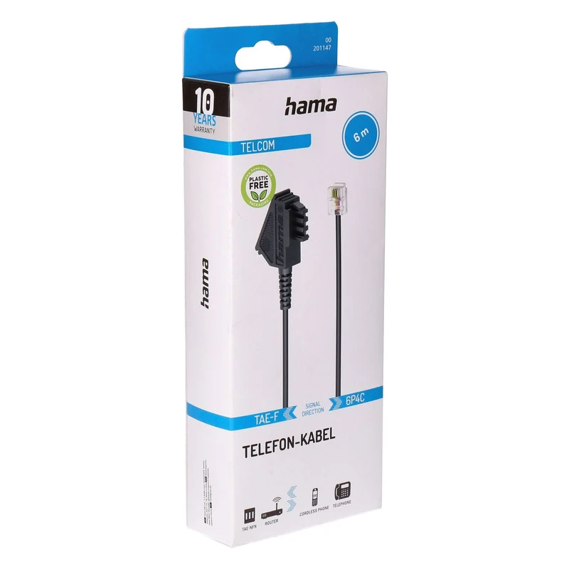 Hama Telefon Kabel 6m schwarz