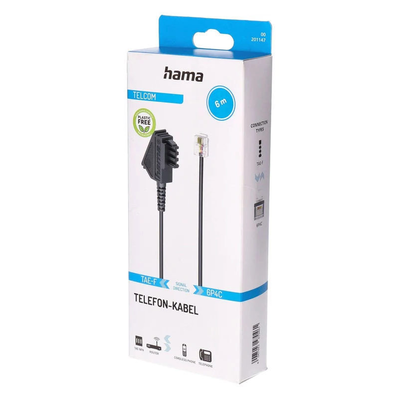 Hama Telefon Kabel 6m schwarz