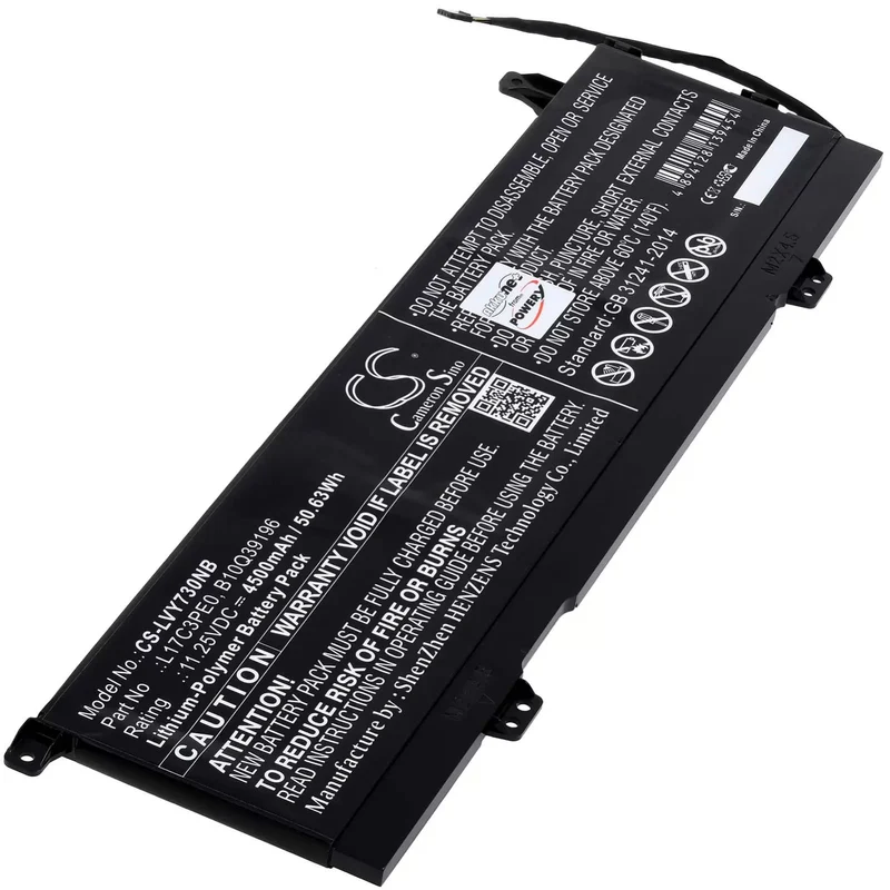AccuCell Akku passend für Laptop Lenovo Yoga 730-15IWL-81JS, Typ L17C3PE0 - 11,25V - 4500 mAh