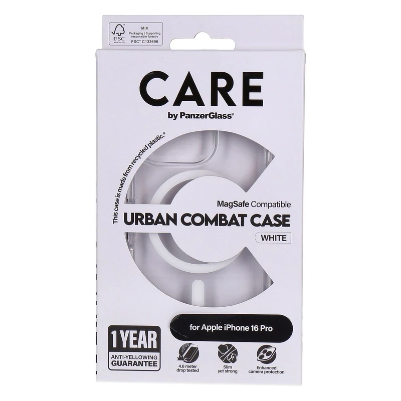CARE by PanzerGlass Urban Combat Case Weiß passend für Apple iPhone 16 Pro