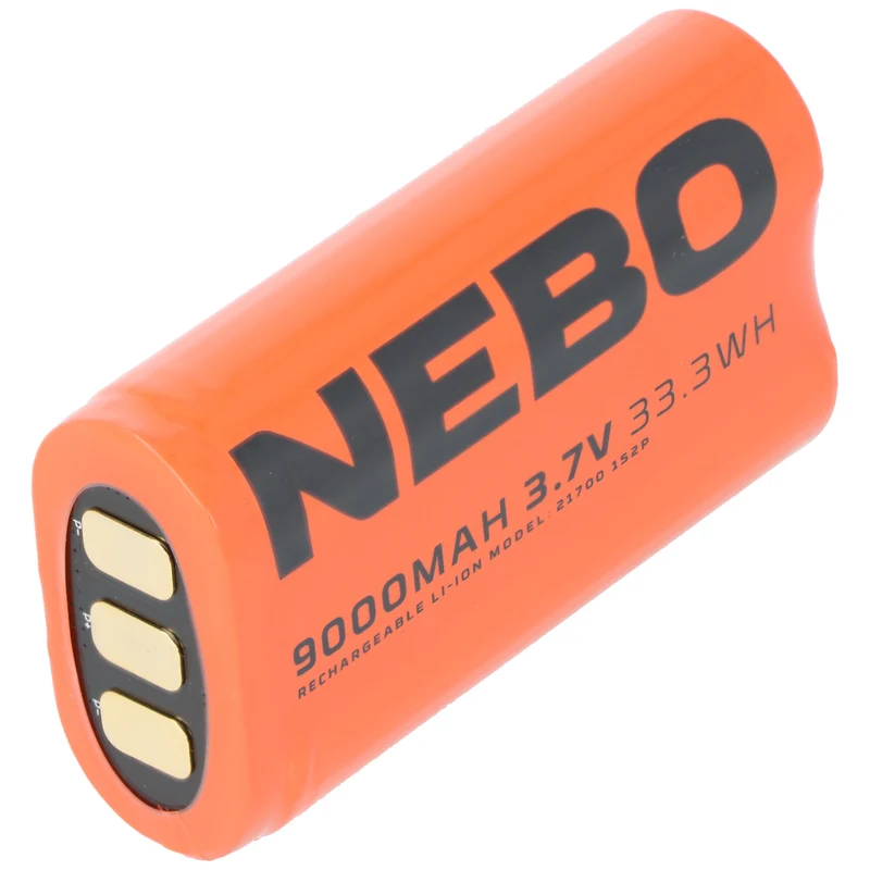 NEBO 2x21700 Li-Ion Akku, 9000mAh, 3,7V, 33,3Wh, wiederaufladbar