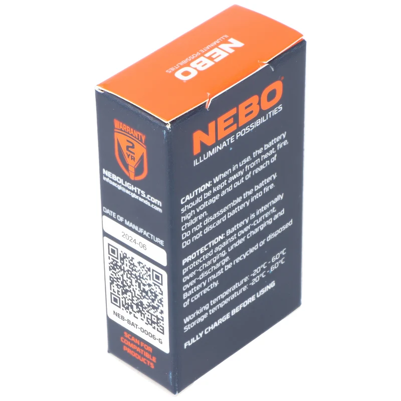 NEBO 2x21700 Li-Ion Akku, 9000mAh, 3,7V, 33,3Wh, wiederaufladbar