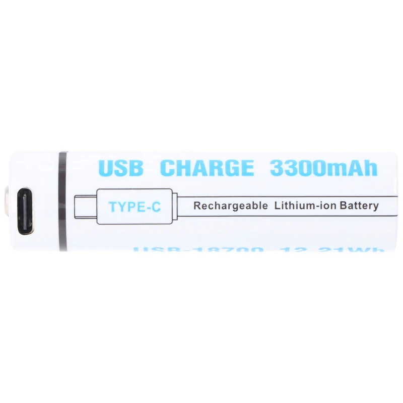 AccuCell Rundzelle 18650, Li-ion, 3,7V, 3300mAh, 12,2Wh, mit USB-C Charging Port