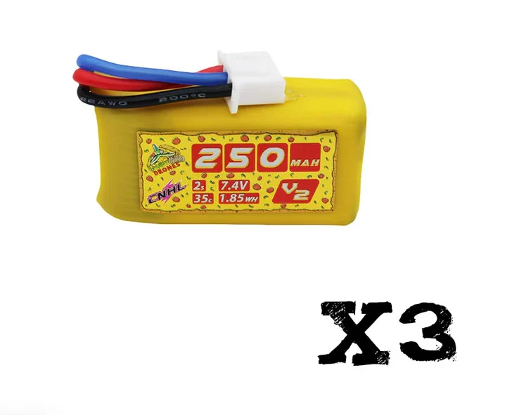 CNHL Pizza Series V2.0 250 mAh 7,4 V 2S 35 C Lipo-Akku mit JST (3 St.)