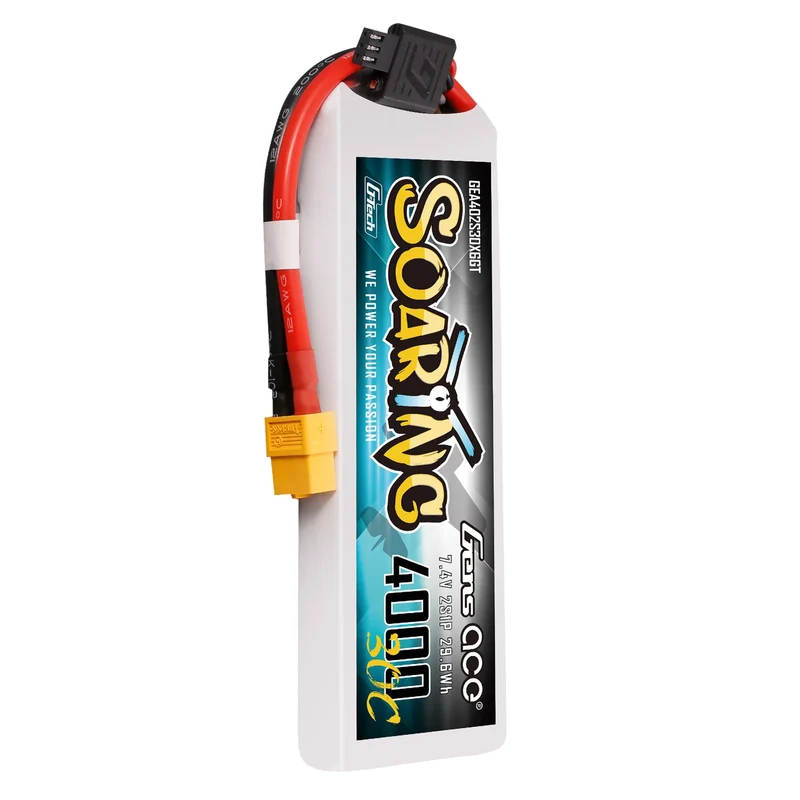 Gens Ace 4000mAh 2S 30C LiPo-Akku mit XT60 | Soaring-Serie | G-Tech