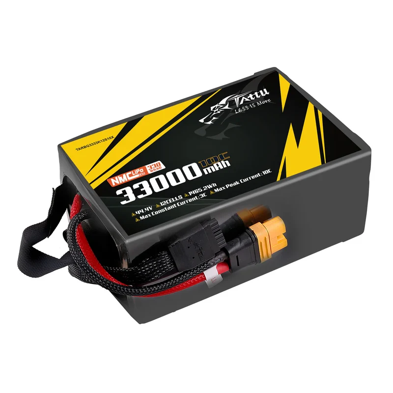 TATTU NMC Semi-Solid State 330Wh/kg 33000mAh 10C 44,4V 12S1P Lipo-Akkupack mit AS150U-F-Stecker