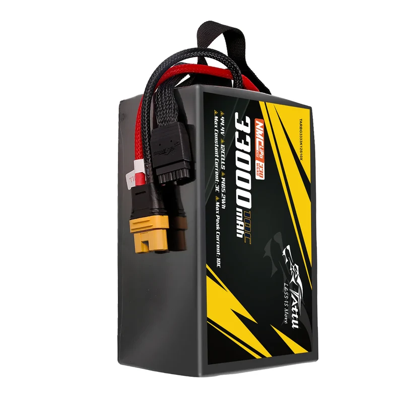 TATTU NMC Semi-Solid State 330Wh/kg 33000mAh 10C 44,4V 12S1P Lipo-Akkupack mit AS150U-F-Stecker