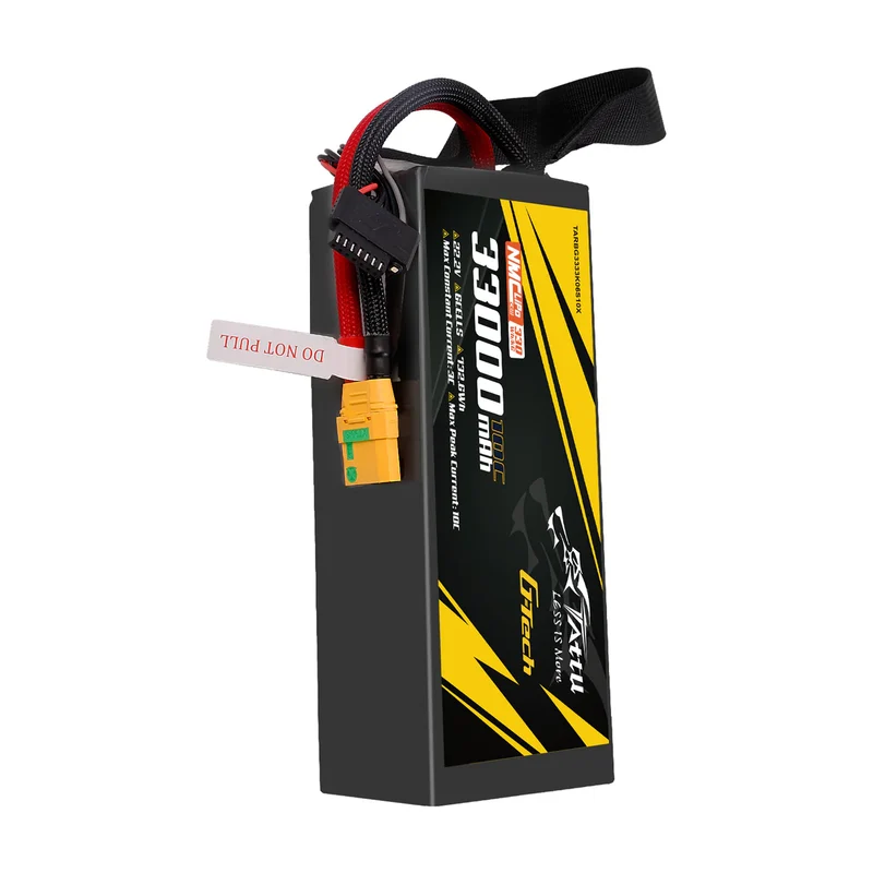 TATTU NMC Semi-Solid State 330Wh/kg 33000mAh 10C 22,2V 6S1P Lipo-Akkupack mit XT90-S-Stecker