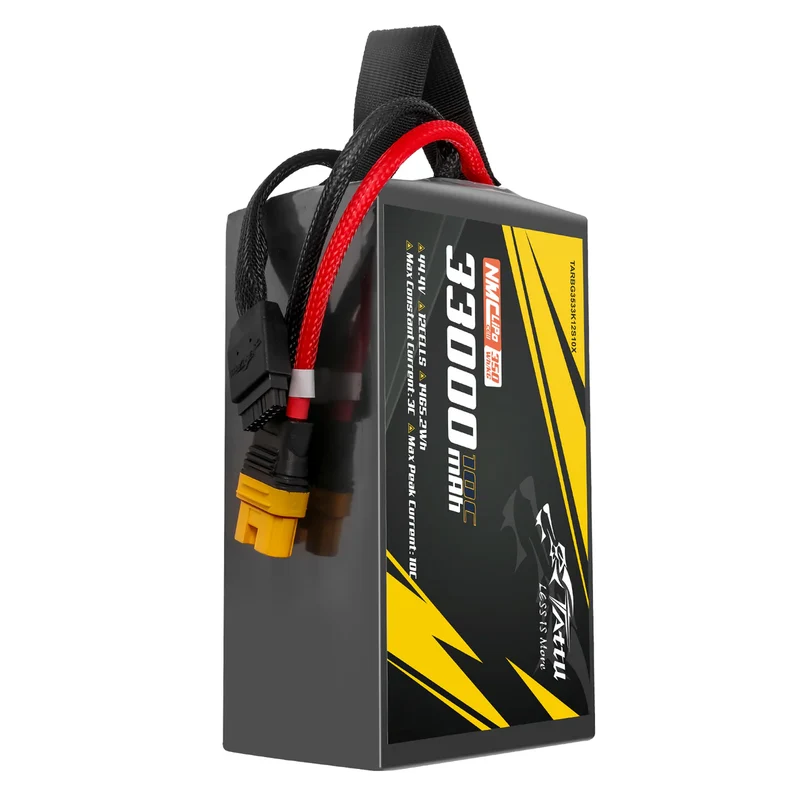 TATTU NMC Semi-Solid State 350Wh/kg 33000mAh 10C 44,4V 12S1P Lipo-Akkupack mit AS150U-F-Stecker