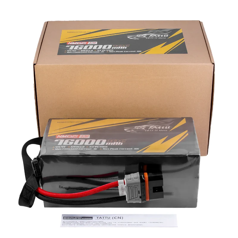 TATTU NMC Semi-Solid State 330Wh/kg 76000mAh 10C 44,4V 12S1P Lipo-Akkupack mit QS12-S-Stecker