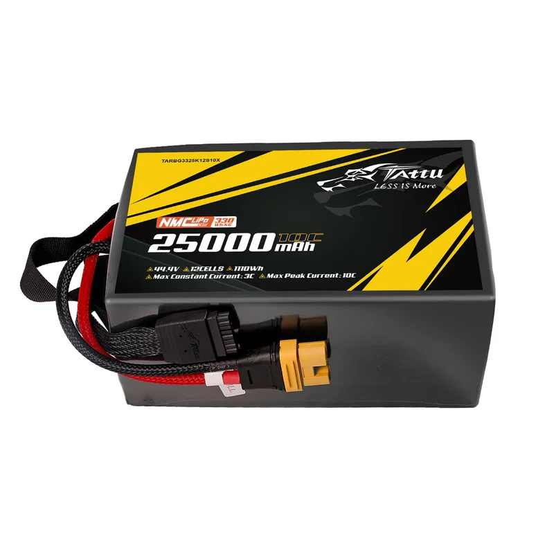 TATTU NMC Semi-Solid State 330Wh/kg 25000mAh 10C 44,4V 12S1P Lipo-Akkupack mit AS150U-F-Stecker