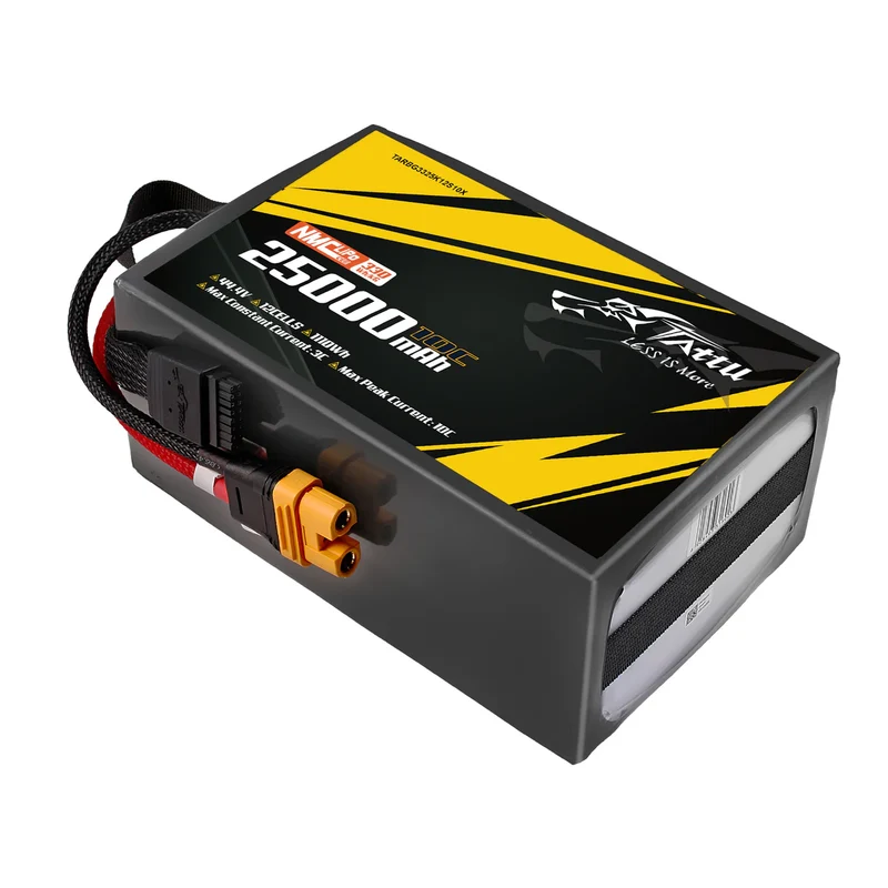 TATTU NMC Semi-Solid State 330Wh/kg 25000mAh 10C 44,4V 12S1P Lipo-Akkupack mit AS150U-F-Stecker