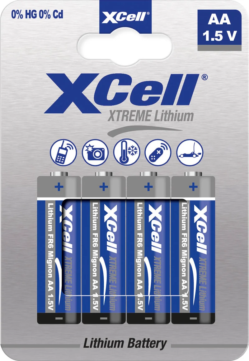 XCell AA, Mignon Lithium Batterie, XTREME Lithium Batterie FR6, L91 1,5V 4er Blister
