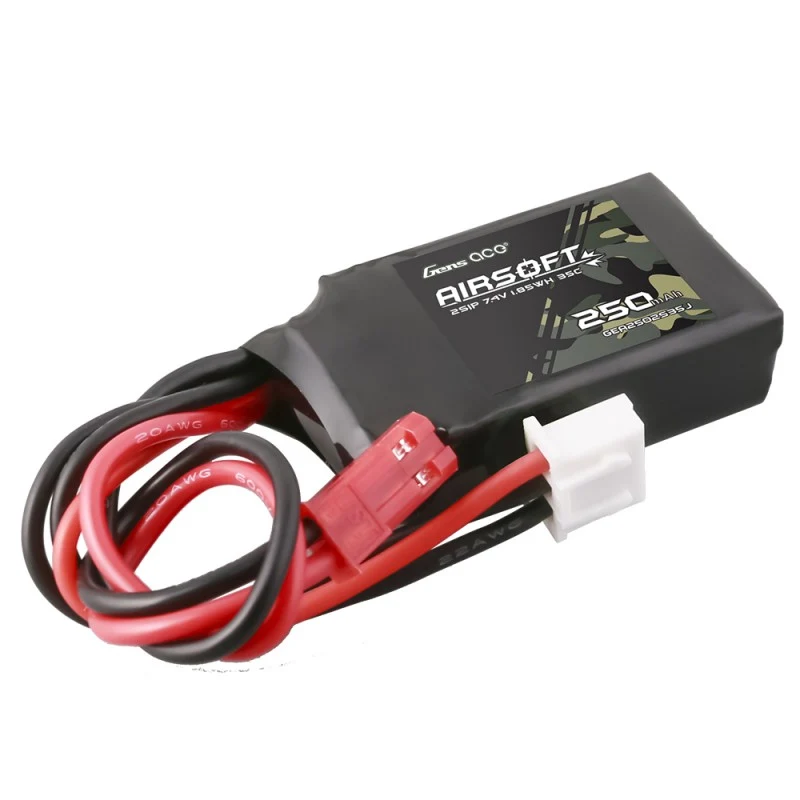 Gens Ace 250mAh 7,4V 35C 2S1P Airsoft Lipo Akku mit JST-SYP Stecker