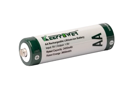 Keeppower AA 1,5 V Li-Ion-Akku mit 2400 mAh Konstante Spannung & Batteriewechsel-Erkennung für Verbraucher