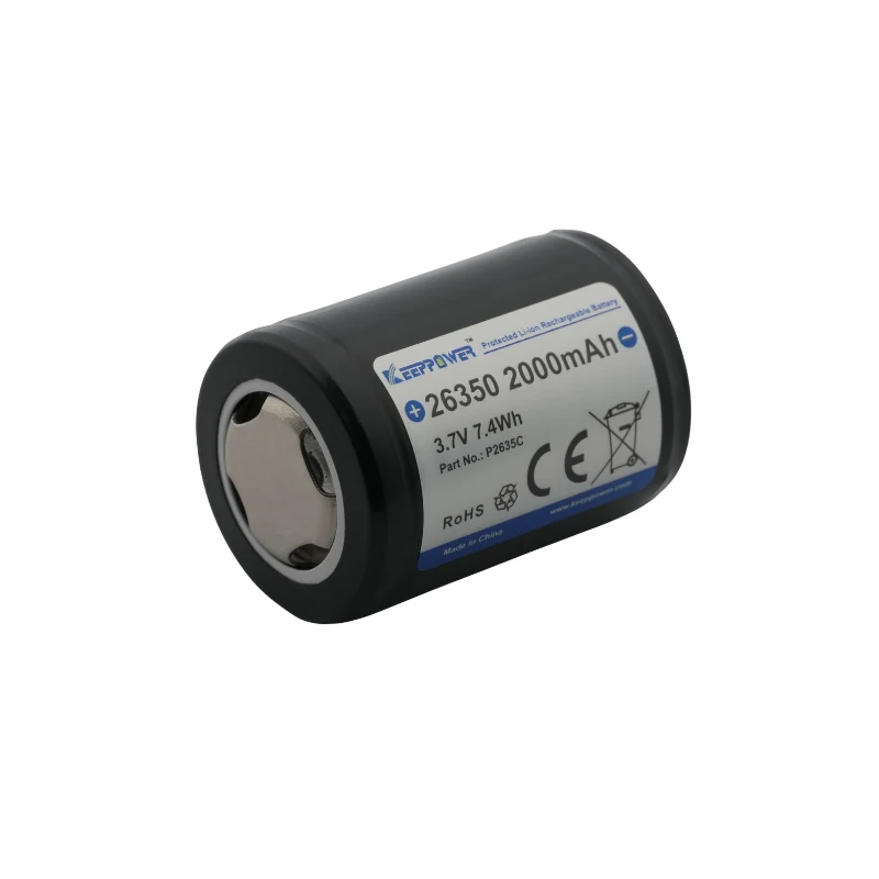 Keeppower 26350 - 2000mAh, 3,6V - 3,7V Li-Ion-Akku PCB geschützt
