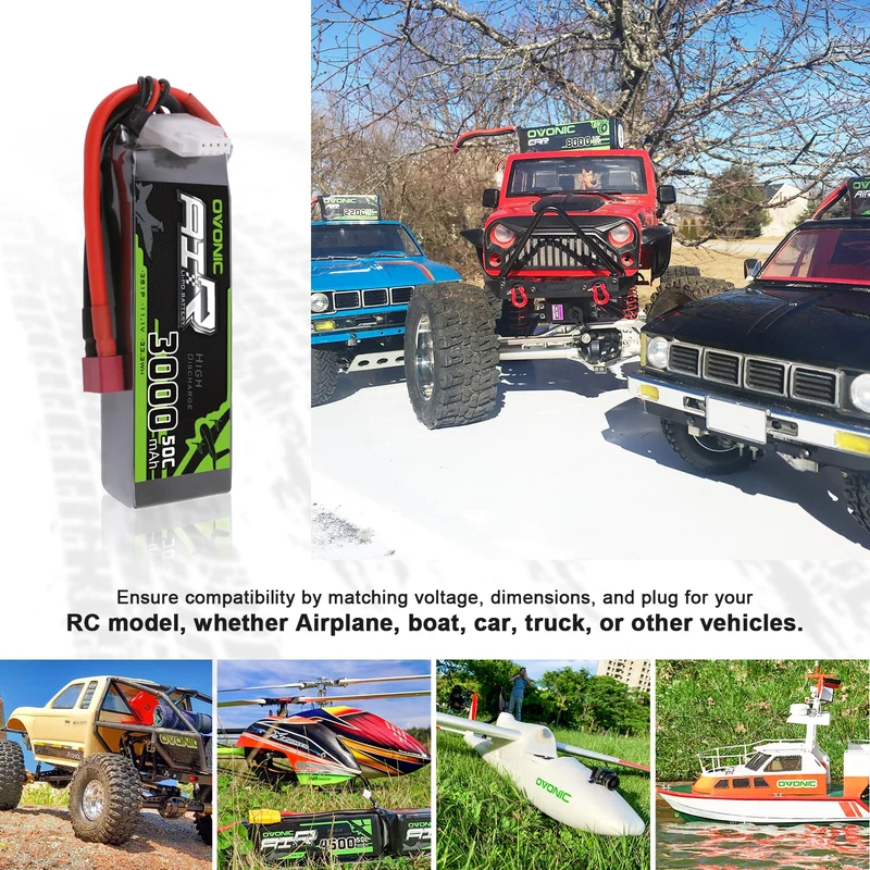 Ovonic Air 3S Lipo-Akku 50C 3000mAh 11,1V mit Dean-Anschluss und Lipo-Spannungsprüfer (2 St.)