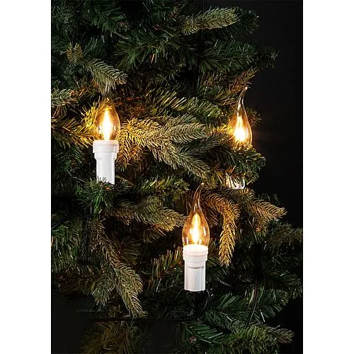 Hellum 16-flg. LED-Windstoßkerzenkette E14