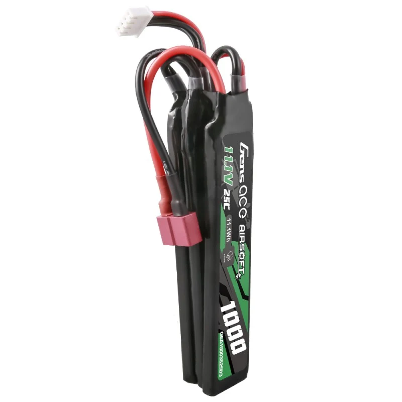Gens Ace 25C 1000mAh 3S1P 11,1V Nunchuck 3X Airsoft Lipo Batterie mit T-Stecker