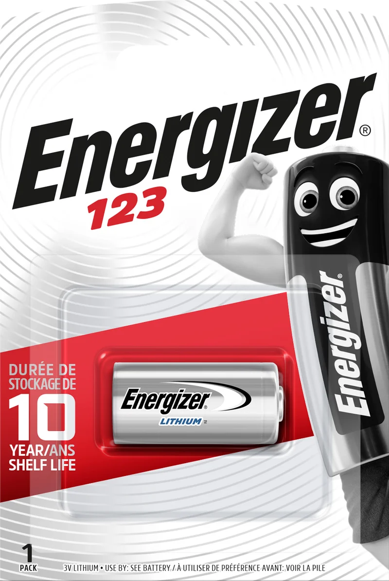 Energizer Batterie Lithium, CR123, 3V Photo, Retail Blister (1-Pack)