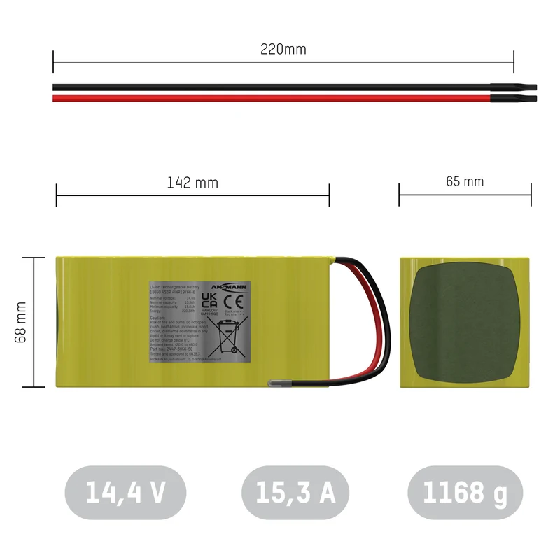 Ansmann Lithium-Ionen Akkupack 14,4 Volt / 15300 mAh / 4S6P