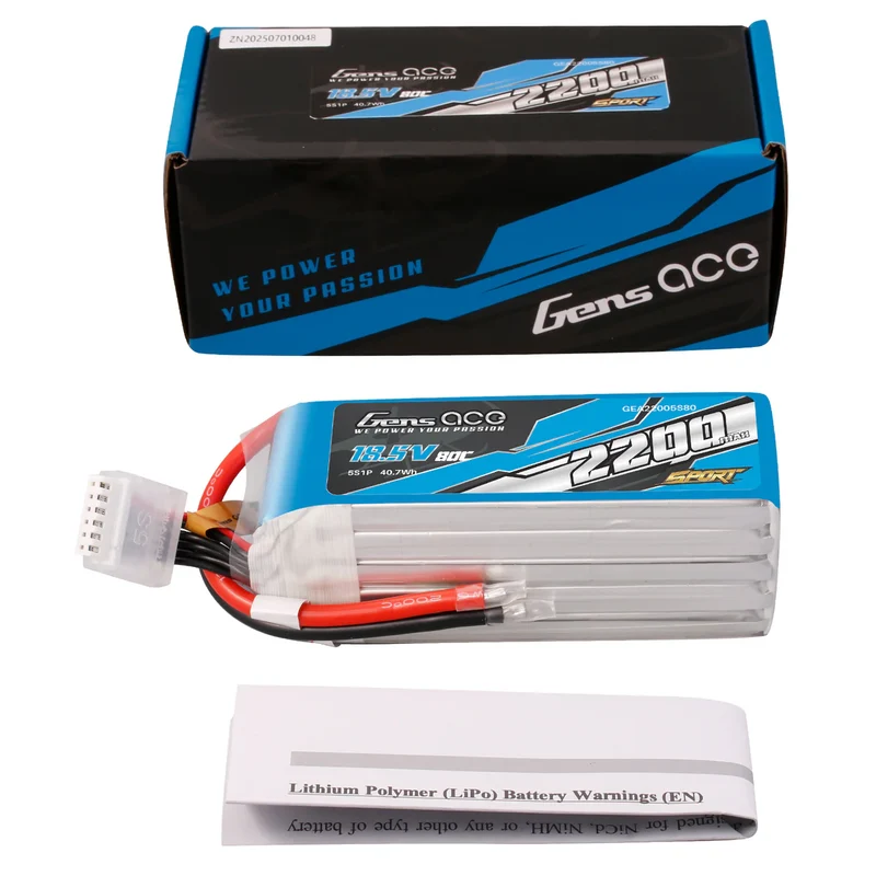 Gens Ace 2200mAh 18,5 V 80 C 5S1P Lipo-Akkupack (F5B)