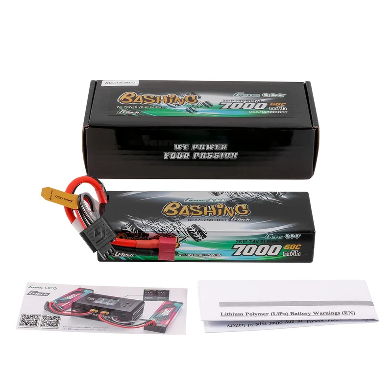 Gens Ace G-Tech 7000mAh 7,4V 60C 2S1P Lipo-Akkupack mit T-Stecker Bashing-Serie