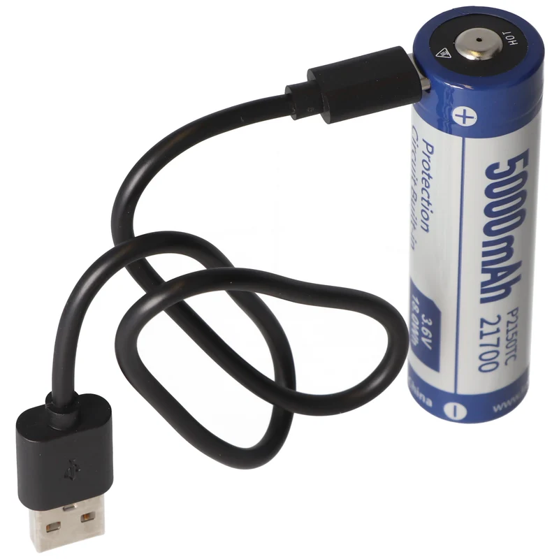 AceBeam E70 LED-Taschenlampe mit 4600 Lumen, E70-AL, kaltweiße LED mit 6.500K, inklusive 21700 Li-Ion Akku 5000mAh mit USB-C Ladebuchse