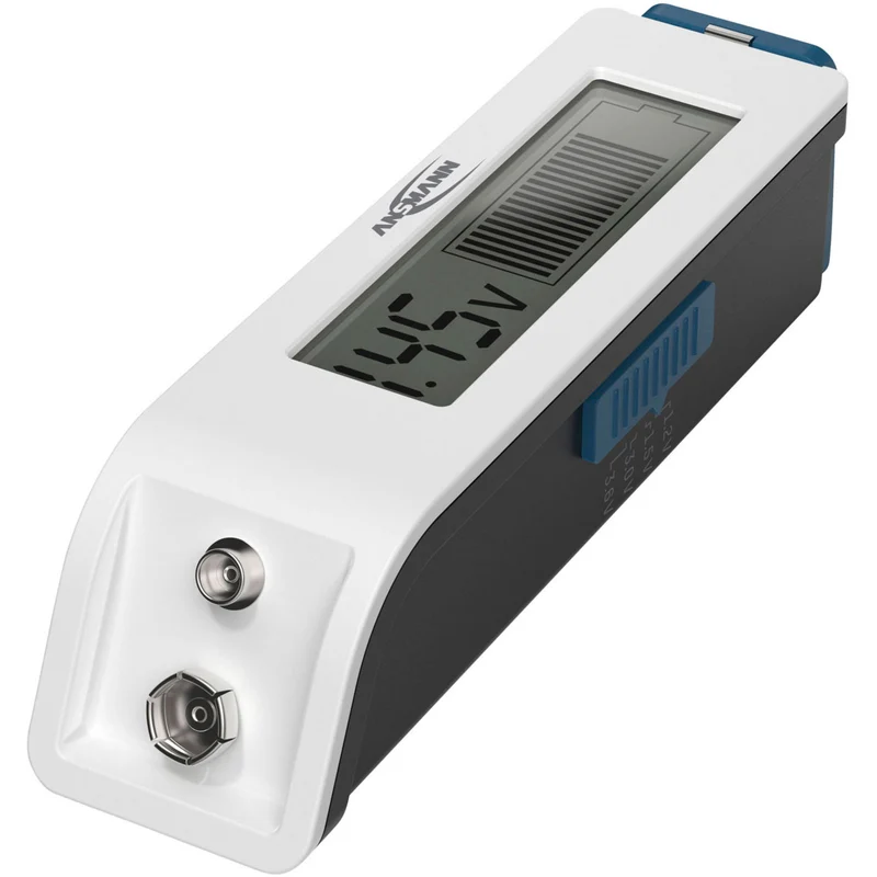 Ansmann Universal Batterietester mit Display und Balkenanzeige für handelsübliche Akkus und Batterien
