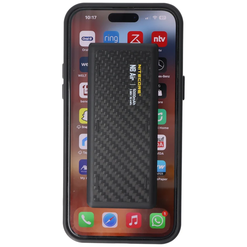 Nitecore Powerbank NB Air, 5000mAh, wasserdicht, 89 Gramm, Carbon-Gehäuse