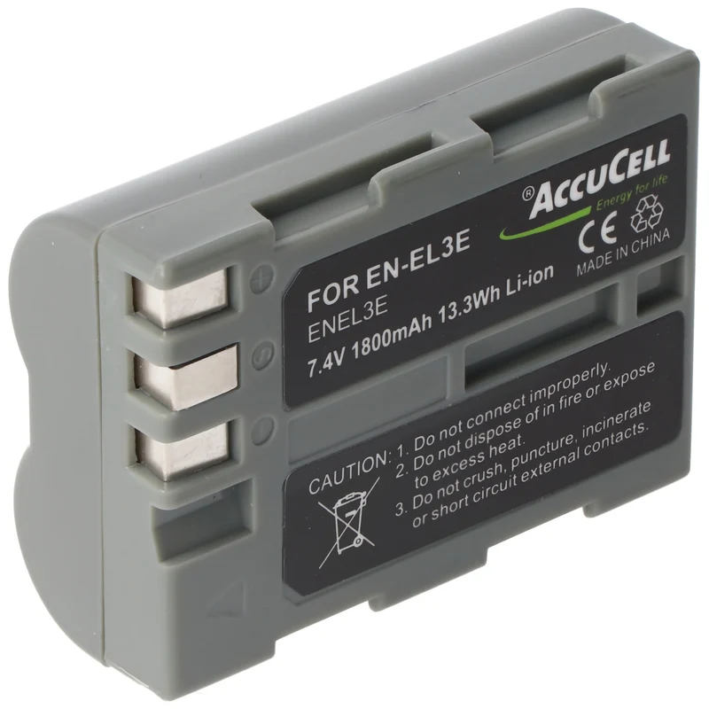 AccuCell Nikon EN-EL3 Akku als Nachbau von AccuCell auch passend für EN-EL3a, D50, D70 1800mAh