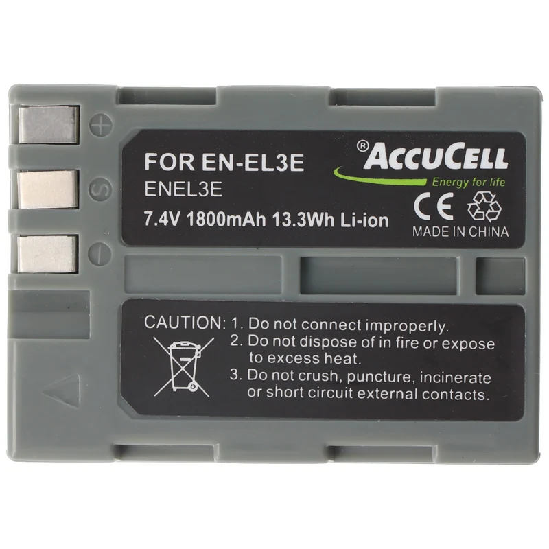 AccuCell Nikon EN-EL3 Akku als Nachbau von AccuCell auch passend für EN-EL3a, D50, D70 1800mAh