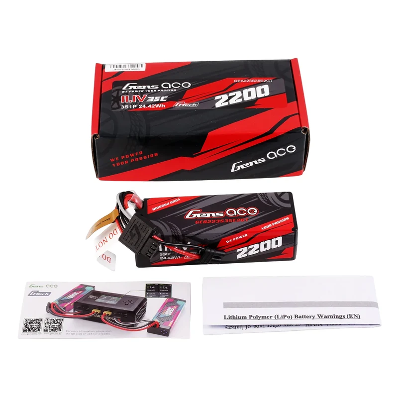 Gens ace 2200 mAh 11,1 V 3S1P 35C Lipo-Akkupack mit IEC2-Stecker