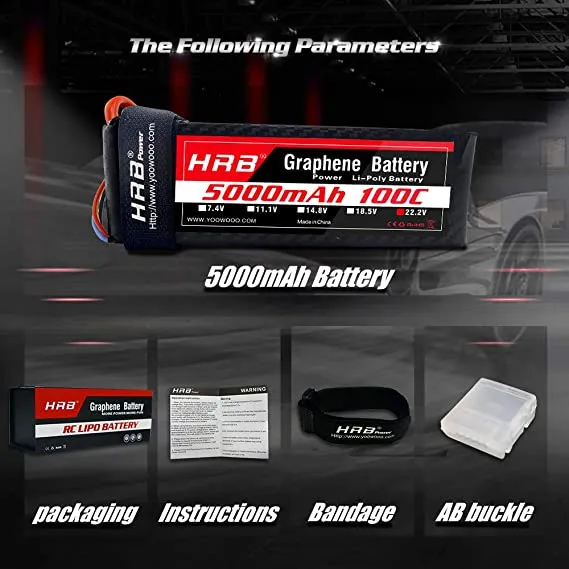 HRB 6S 5000mAh 22.2V 100C XT90 Graphene