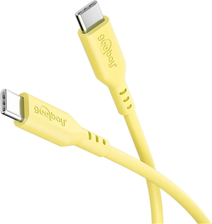 Goobay USB-C Silikon-Ladekabel, für USB-C Geräte, schnellladefähig, Knickschutz, Länge 1,5 Meter