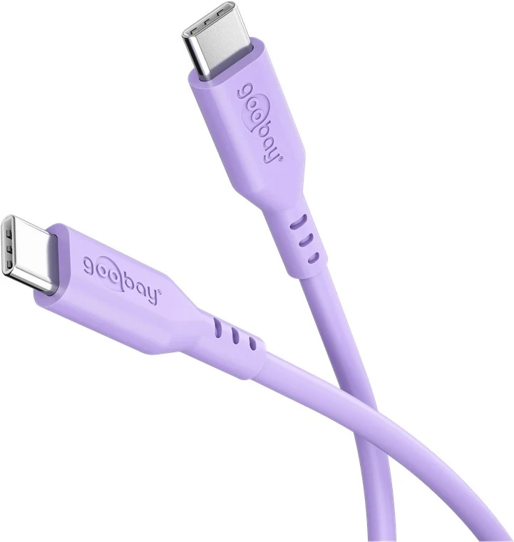 Goobay USB-C Silikon-Ladekabel, für USB-C Geräte, schnellladefähig, Knickschutz, Länge 1,5 Meter