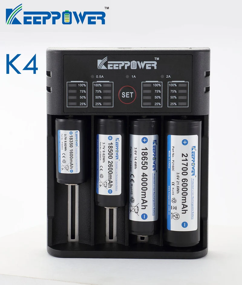 KeepPower K4 Ladegerät für Li-Ion und Ni-MH Akkus USB-C