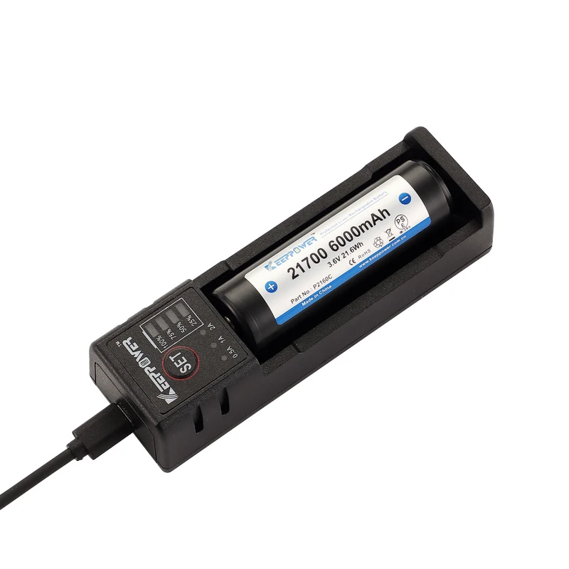 KeepPower K1 Ladegerät für Li-Ion und Ni-MH Akkus USB-C