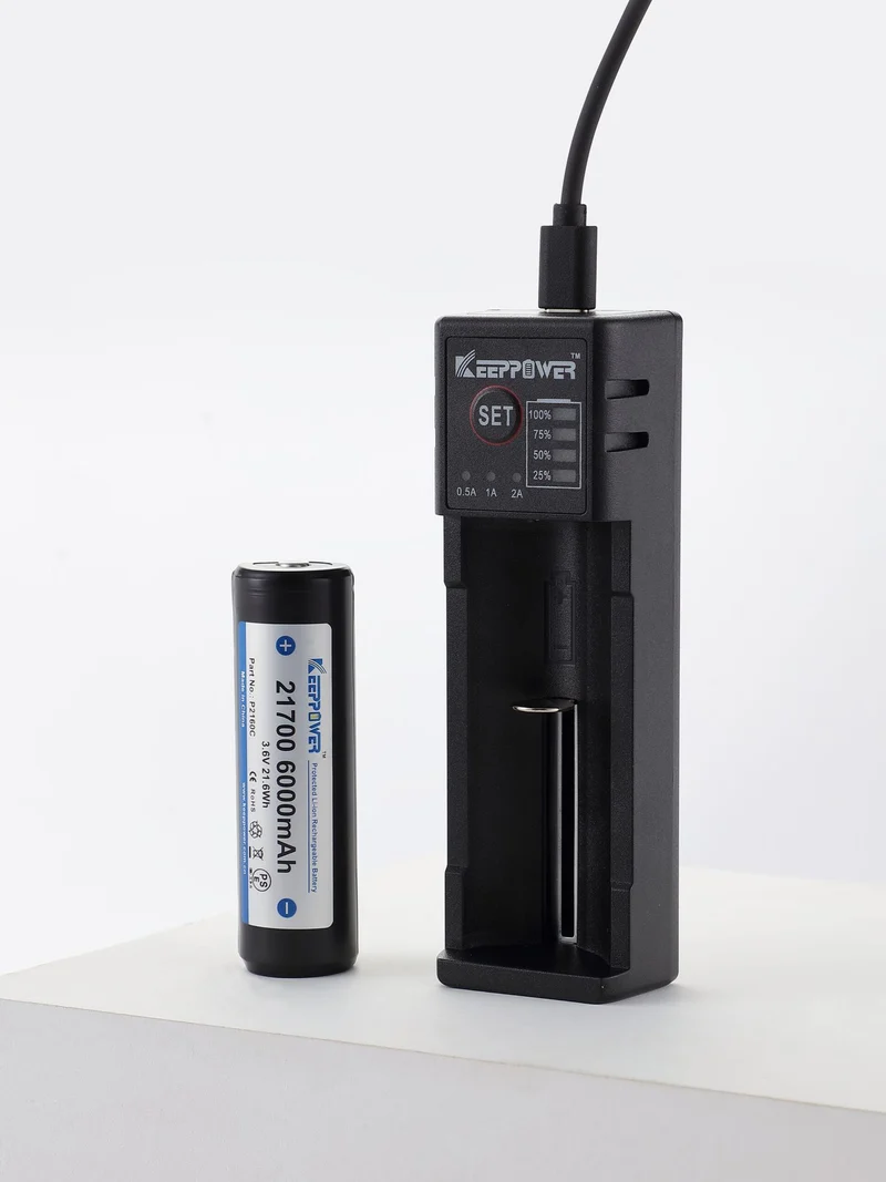 KeepPower K1 Ladegerät für Li-Ion und Ni-MH Akkus USB-C