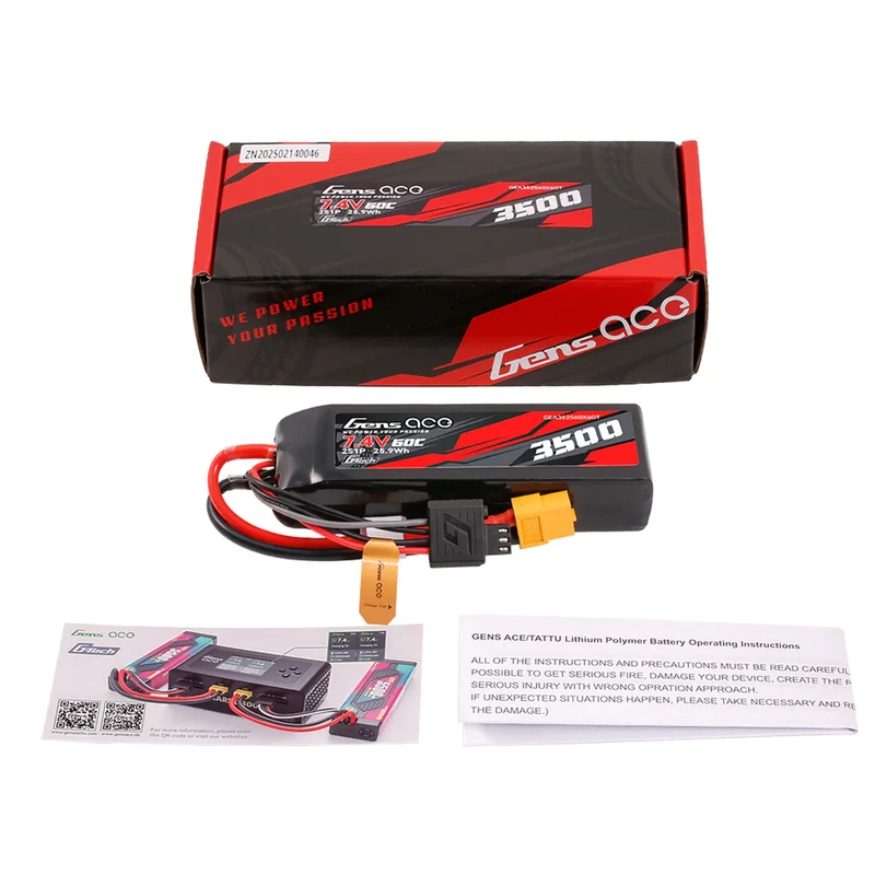 Gens Ace G-Tech 3500mAh 2S1P 7,4V 60C Lipo-Akku mit XT60-Stecker