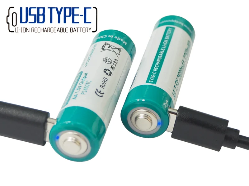 Keeppower AA 1,5V 2500mAh (3750mWh) Lithium-Ionen-Akku (Wiederaufladbar über USB-C)
