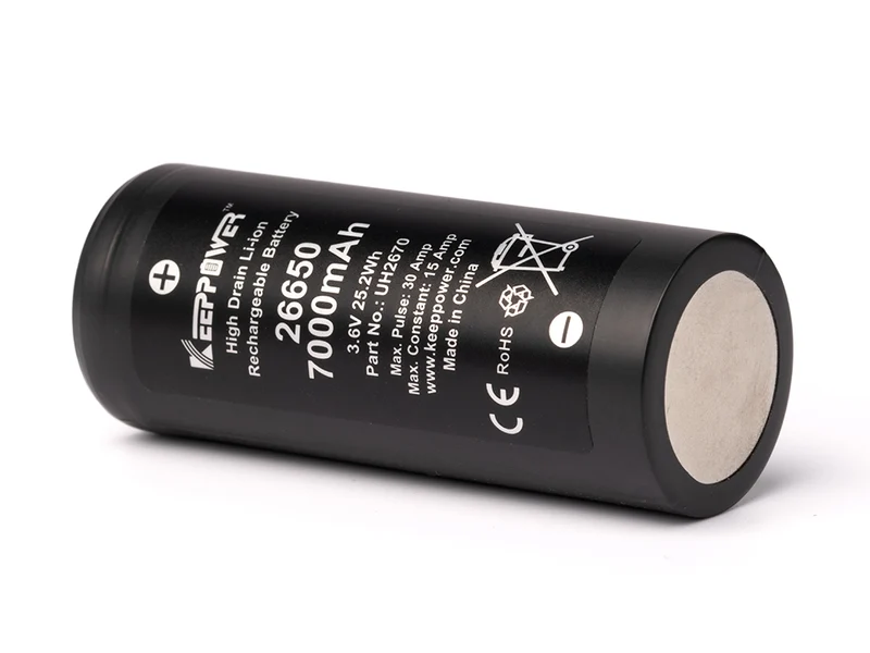 Keeppower 26650 *7000mAh max. 15A Entladestrom 3,6V-3,7V Li-Ionen-Akku