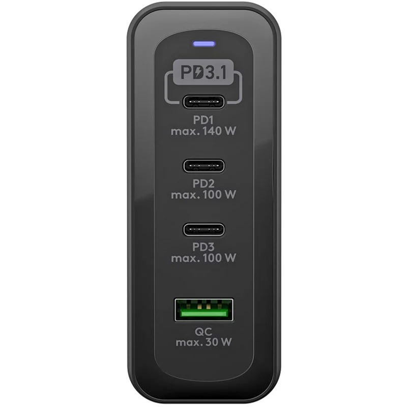 Goobay USB-C™ PD GaN Multiport-Schnellladegerät max. 240 W, schwarz
