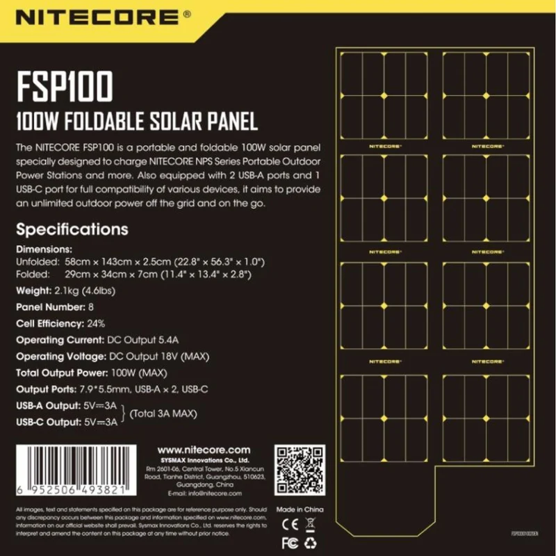 Nitecore NPS400 Power Station 117000mAh und Nitecore FSP100 faltbares Solarpanel mit max. 100W
