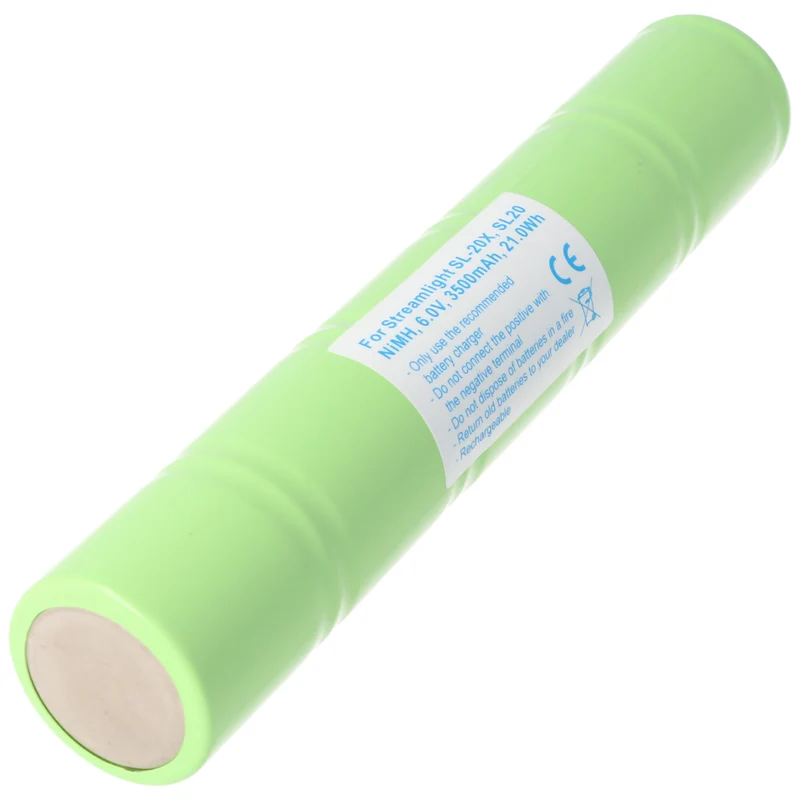 AccuCell Nachbau Akku passend für den Streamlight SL-20X Akku, SL20, NiMH Akku IMT-3500D 6,0 Volt 3500mAh, 21Wh, 178x32,5mm