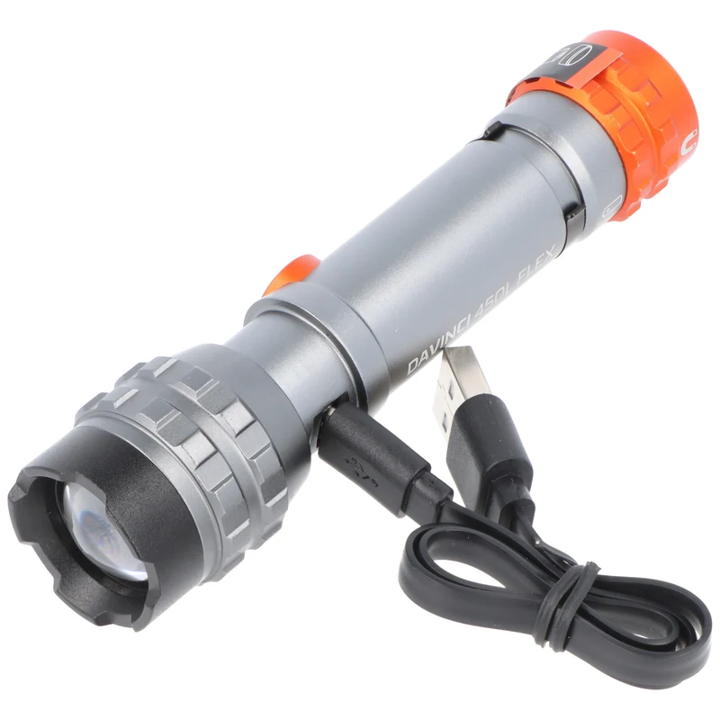 NEBO LED Taschenlampe Davinci 450L Flex mit bis zu 450 Lumen und 237 Meter, mit Li-Ion 14500 Akku