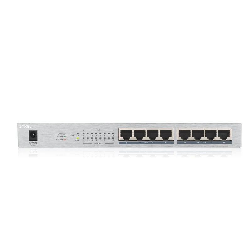 Zyxel GS1008HP Unmanaged Gigabit Ethernet (10/100/1000) Power over Ethernet (PoE) Grau