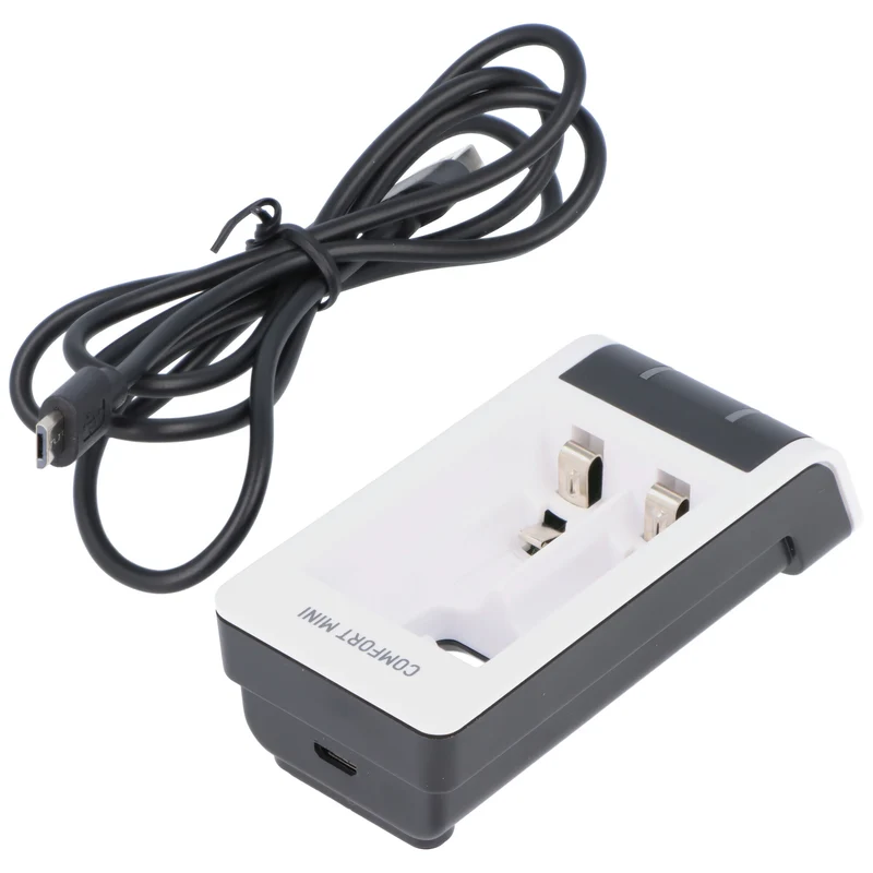 Ansmann Schnell-Ladegerät Comfort Mini für 1-2 NiMH Micro AAA, Mignon AA Akkus, USB Eingang