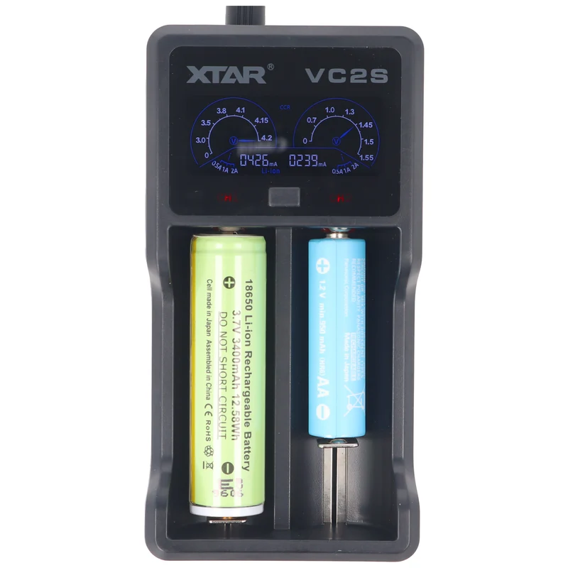 Xtar VC2S - Ladegerät für Li-Ion und NIMH Akku inklusive USB-Kabel