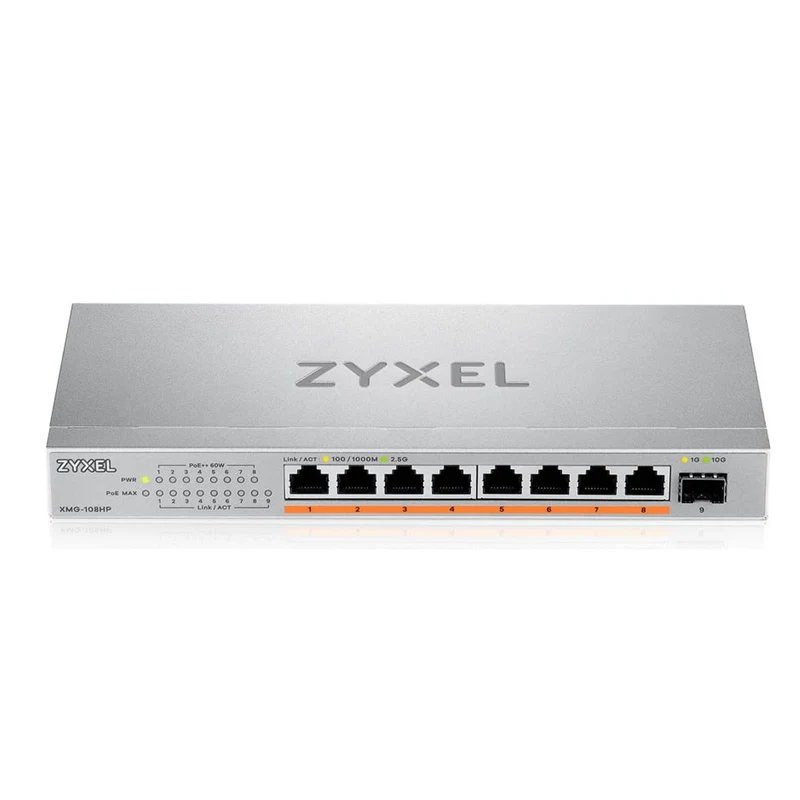 Zyxel XMG-108HP Unmanaged 2.5G Ethernet (100/1000/2500) Power over Ethernet (PoE)